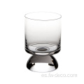 Copa de vino de copa de whisky de fondo gruesa y transparente